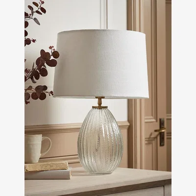 Cox and Cox Herringbone Glass Droplet Table Lamp