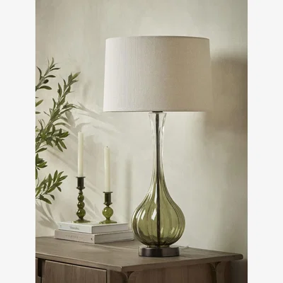 Cox and Cox Green Glass Table Lamp