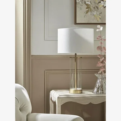 Cox and Cox Glass & Brass Column Table lamp
