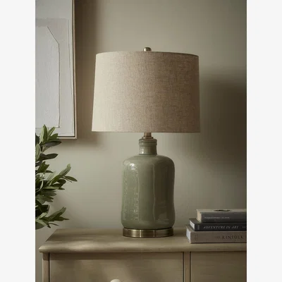 Cox and Cox Sage & Brass Table Lamp