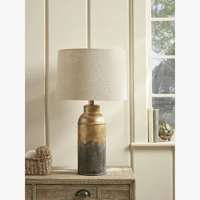 Cox and Cox Aged Metal Table lamp