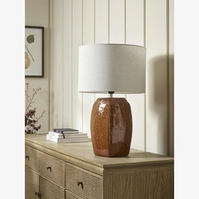 Cox and Cox Glazed Burnt Orange Table Lamp