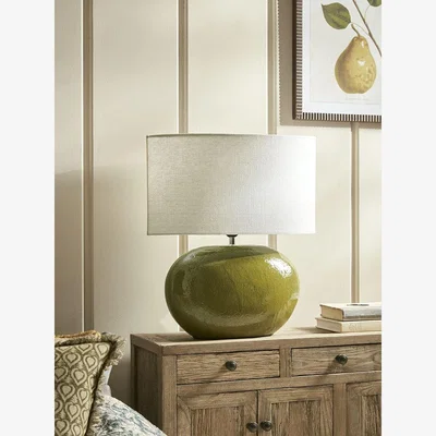 Cox and Cox Olive Green Glazed Table Lamp