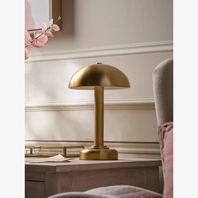 Cox and Cox Deco Brass Rechargeable Table Lamp