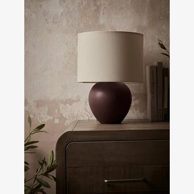 Cox and Cox Camilla Table Lamp - Mocha