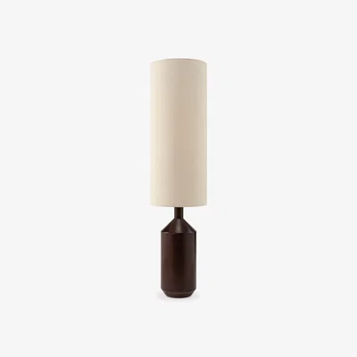 Cult Furniture Wynter Floor Lamp, White Linen & Walnut