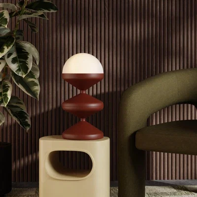 Cult Furniture Brandon Table Lamp, Matte Rust Red