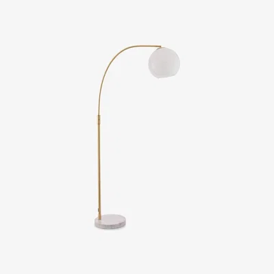 Cult Furniture Otto Floor Lamp, Brass & White Marble