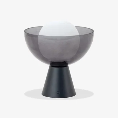 Cult Furniture houseof Bowl Cordless Table Lamp, Charcoal