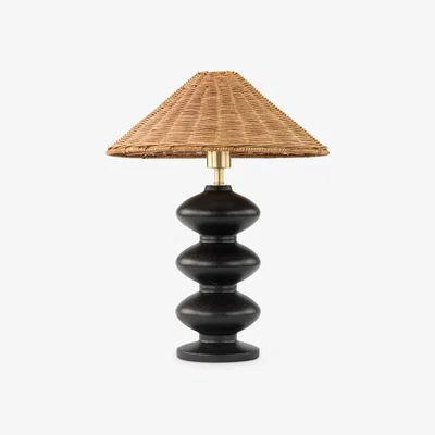 Cult Furniture Reagan Table Lamp, Rattan & Black
