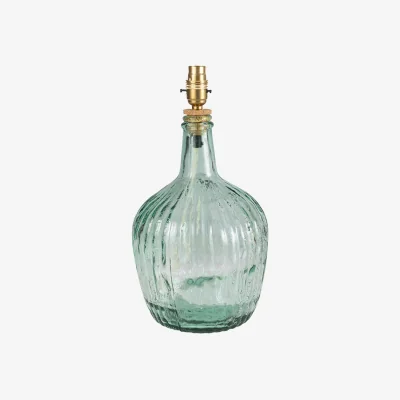 Casa by JJ Florence Ripple Glass Table Lamp Base - Sea Mist