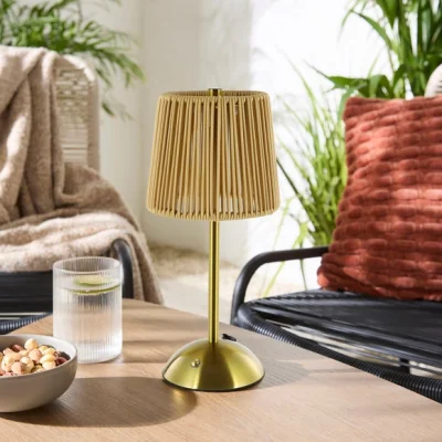 Dunelm Weaved Rechargeable Touch Dimmable Outdoor Table Lamp