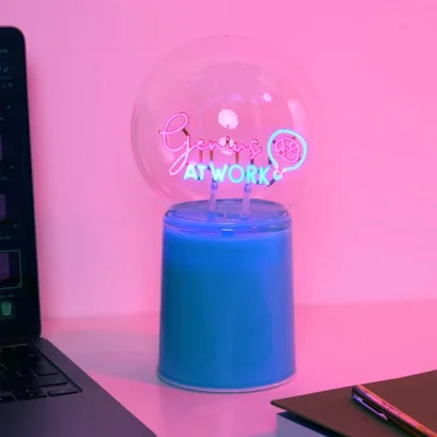 Dunelm The Feel Good Club Signography Genius at Work Neon Table Lamp