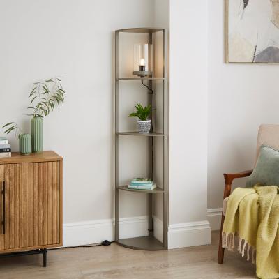 Dunelm Keates Corner Shelved Floor Lamp Mole (Brown)
