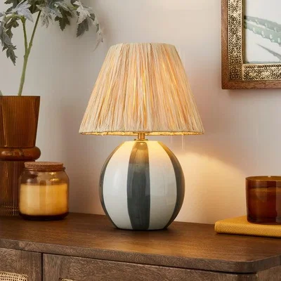 Dunelm Mirabelle Ceramic Striped Table Lamp