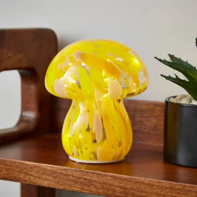 Dunelm Mini Mushroom Glass LED Table Lamp