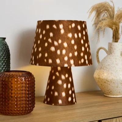 Dunelm Deer Print Fabric Table Lamp