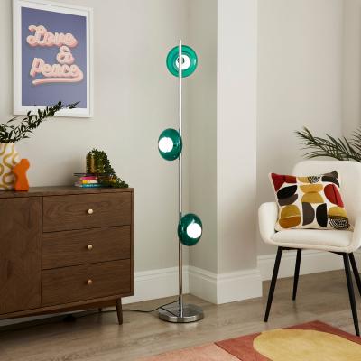 Dunelm Elements Bennett 3 Light Floor Lamp Silver