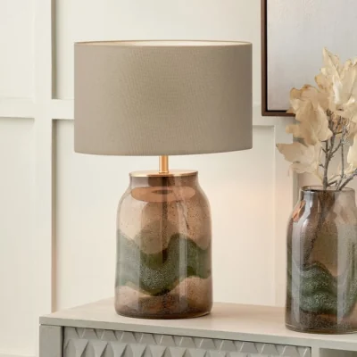 Dunelm Pacific Lifestyle Valtellina Henry Glass Table Lamp