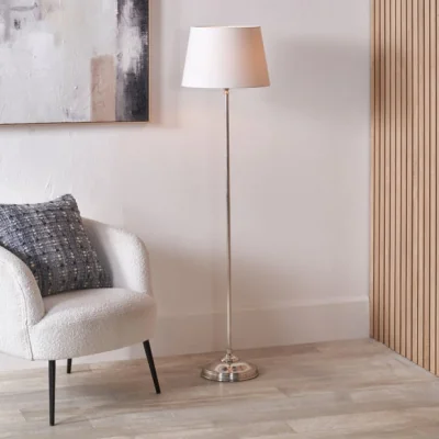 Dunelm Pacific Lifestyle Auden Metal Stick Floor Lamp with Adelaide Tapered Cotton Mix Lampshade