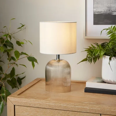 Dunelm Ribbed Glass Table Lamp