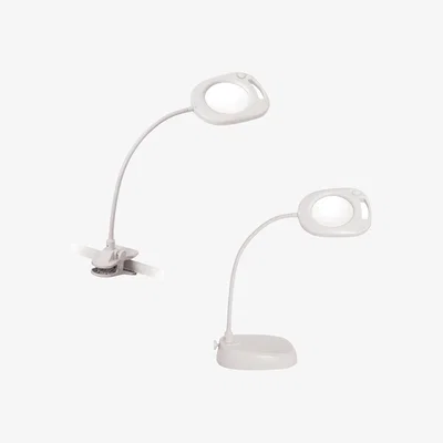 Dunelm Three In One Magnifying White Lamp