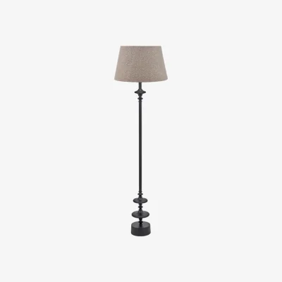Dunelm Pacific Lifestyle Emilio Matt Candlestick Floor Lamp with Martigues Boucle Tapered Lampshade