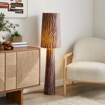 Dunelm Zebra Tonal Fabric Floor Lamp