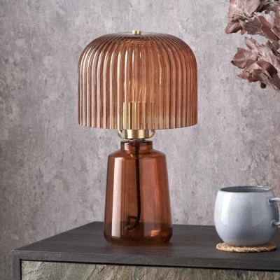 Dunelm Pacific Lifestyle Zandra Retro Ribbed Table Lamp