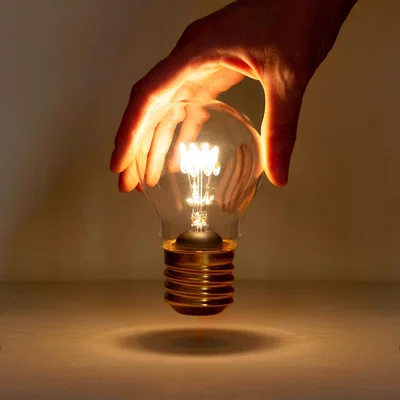Dunelm Cordless Rechargeable Lightbulb Shaped Night Light Clear