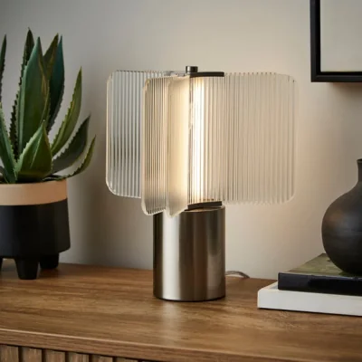 Dunelm Milan Ribbed Touch Dimmable LED Table Lamp