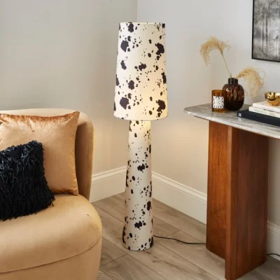 Dunelm Cow Print Fabric Floor Lamp