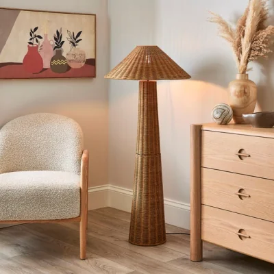 Dunelm Ruri Boho Rattan Floor Lamp