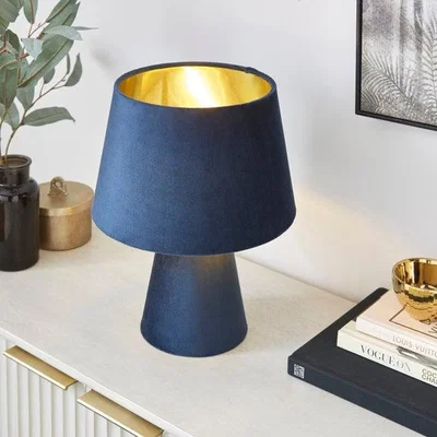 Dunelm Nesa Velvet Table Lamp