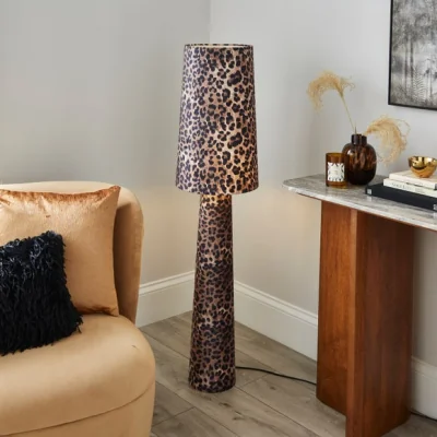 Dunelm Leopard Print Fabric Floor Lamp