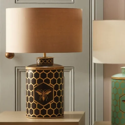 Dunelm Pacific Lifestyle Honeycomb Table Lamp Black