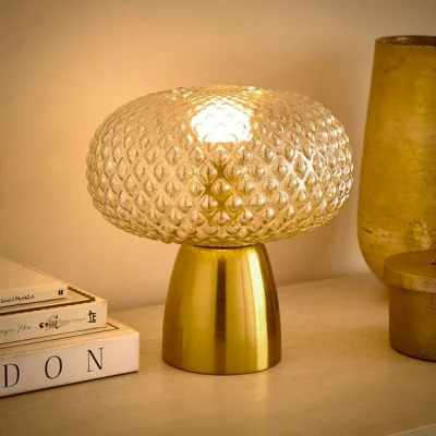 Dunelm Silas Embossed Glass Table Lamp