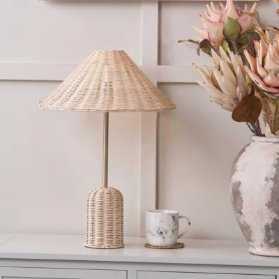 Dunelm Pacific Lifestyle Hali Boho Rattan Table Lamp