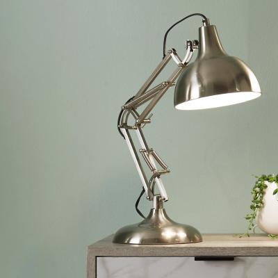 Dunelm Return - Alonzo Task Table Lamp, Brushed Chrome