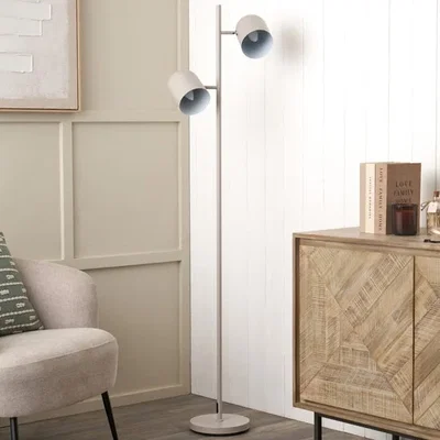 Dunelm Pacific Lifestyle Finn Metal Cloche Two Head Floor Lamp
