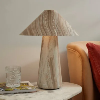 Dunelm Petros Marble Effect Table Lamp