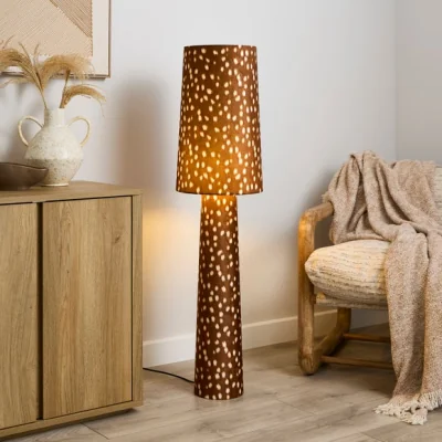 Dunelm Deer Print Fabric Floor Lamp