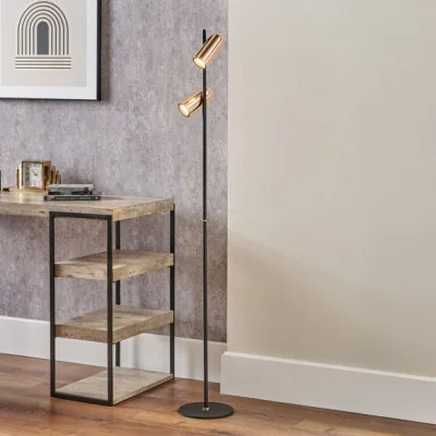 Dunelm Pacific Lifestyle Xena 2 Light Adjustable LED Floor Lamp