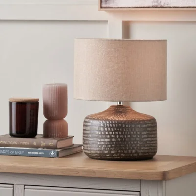 Dunelm Pacific Lifestyle Kai Textured Round Table Lamp