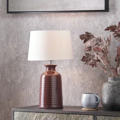 Dunelm Pacific Lifestyle Helka Ribbed Reactive Glaze Table Lamp