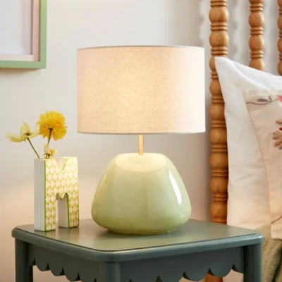 Dunelm Pebble Milky Glass Table Lamp