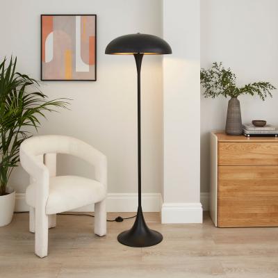 Dunelm Elements Lennon Industrial 2 Light Floor Lamp Black