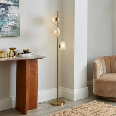 Dunelm Silas Embossed 3 Light Floor Lamp