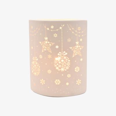 Dunelm The Christmas Gift Co 24cm White Porcelain Christmas Lamp