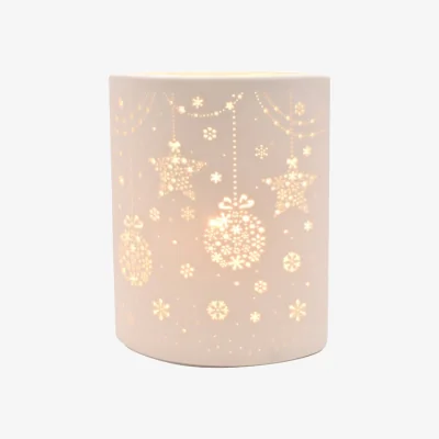 Dunelm The Christmas Gift Co 24cm White Porcelain Christmas Lamp